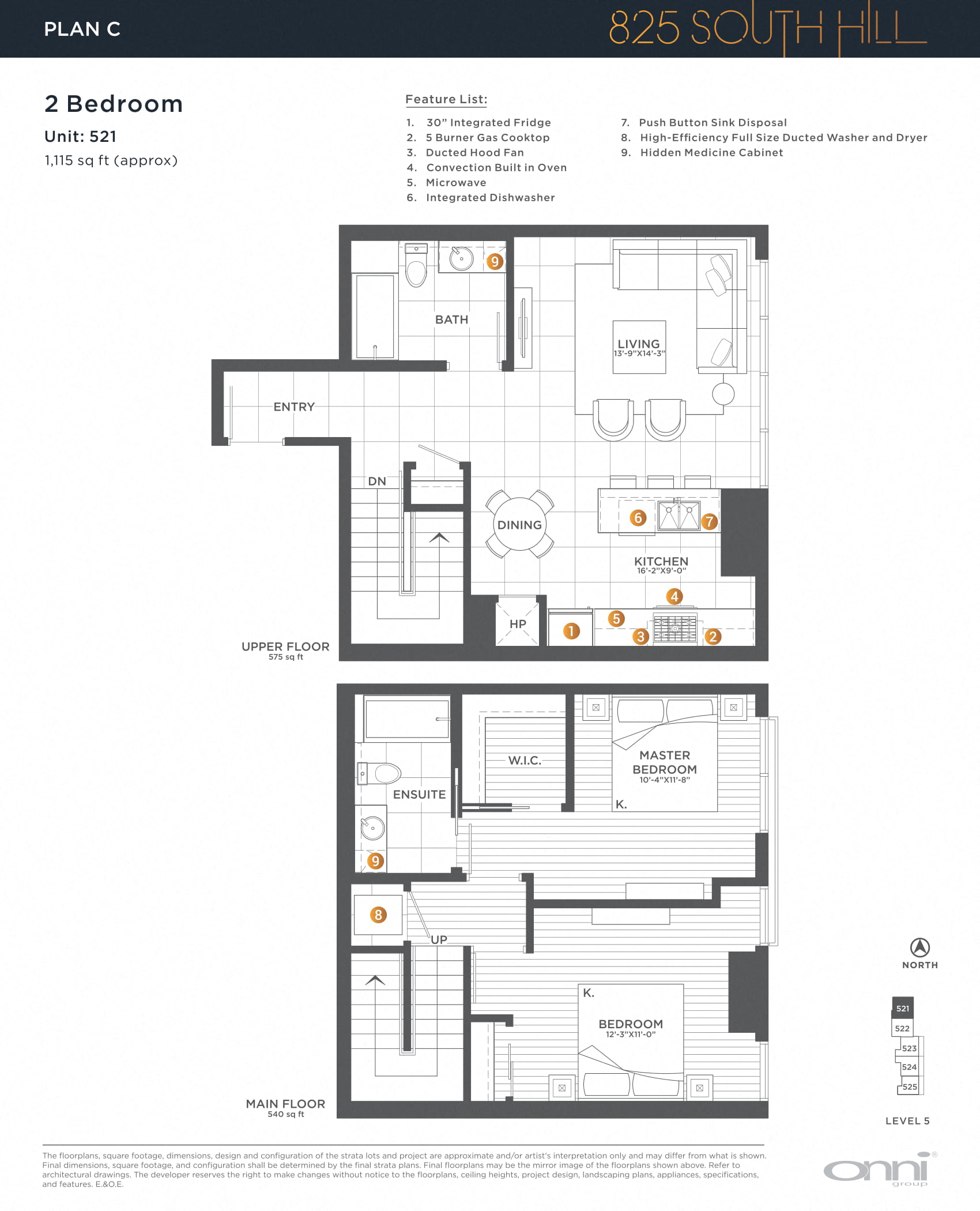 Floor plan for 2 beds, 2 baths, 1113 sqft